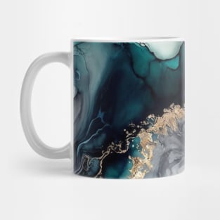 Crystal Clear Aqua - Abstract Alcohol Ink Resin Art Mug